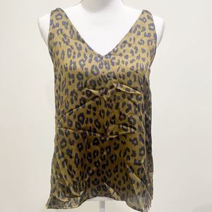 ADRIENNE animal print sleeveless top‎ shirt blouse NWT Small Mob Wife City